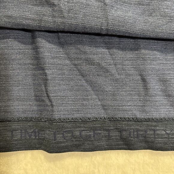 Lululemon Metal Vent Tech Polo Shirt Mens Large Blue Breathable Stretch Golf Gym - Picture 15 of 16